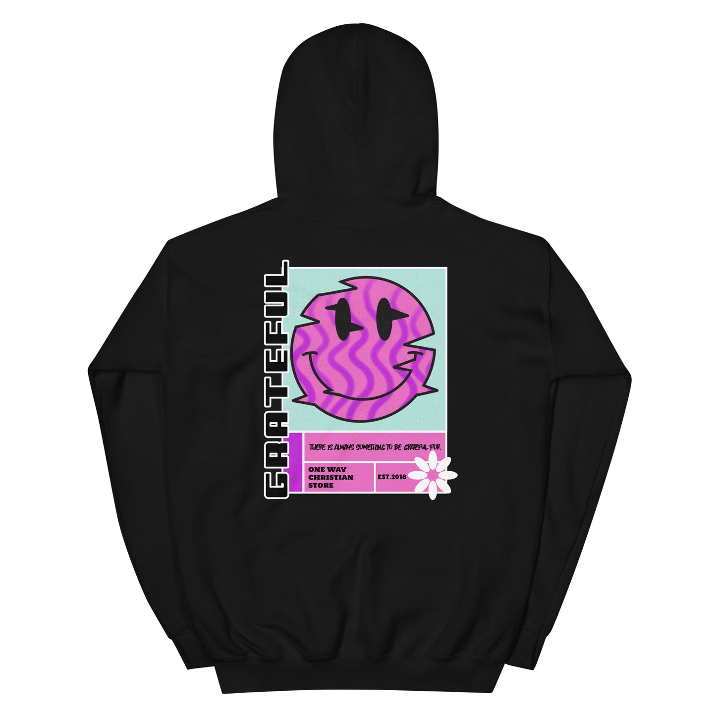 Christian hoodie | Grateful | Black | Retro Design