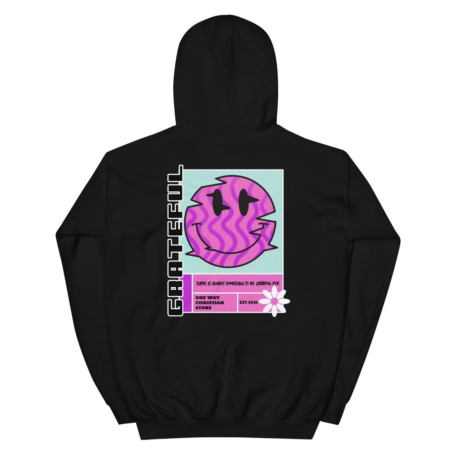 Christian hoodie | Grateful | Black | Retro Design